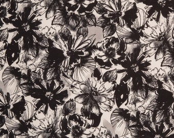 KUSCHELSWEAT "Greta" Blumenmuster schwarz creme ecru weiß von SWAFING