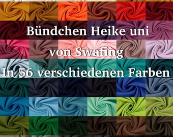 NACH WAHL (56 Farben) Bündchen HEIKE uni 50 cm Schritte Feinstrick Schlauchware 50/100 cm breit von Swafing