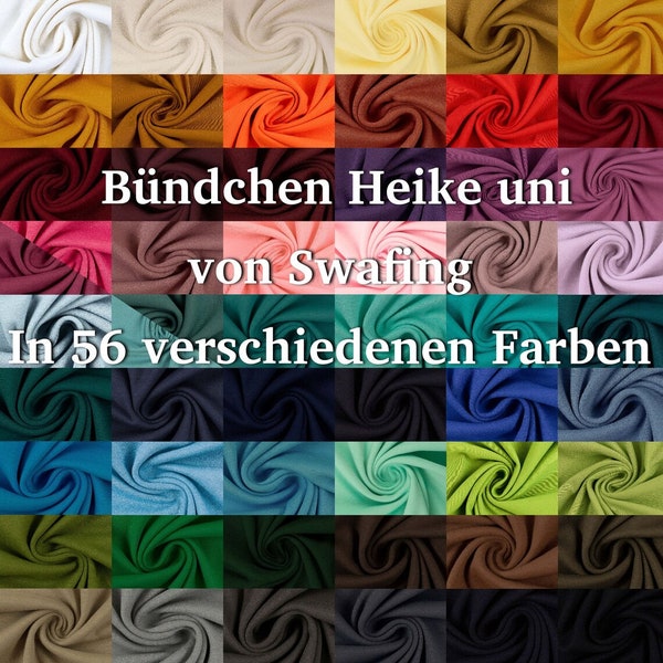 NACH WAHL (56 Farben) Bündchen HEIKE uni 50 cm Schritte Feinstrick Schlauchware 50/100 cm breit von Swafing