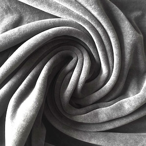 GOTS BIO 100% cotton Nicki approx. 165 cm wide darker grey (rabbit) by C. Pauli