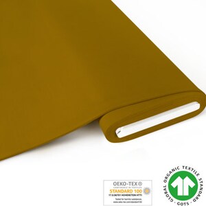GOTS BIO stretch jersey ocher ocher yellow by Fabrilogy