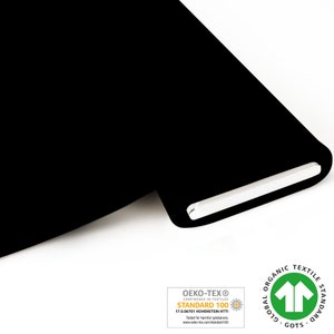 GOTS BIO Stretch Jersey schwarz von Fabrilogy