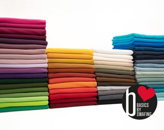 Tejido acanalado HEIKE ¡Nuevo! Liso, incrementos de 10 cm. Tejido fino. Tejido tubular de 50/100 cm de ancho. CHOICE (61 colores) de Swafing.