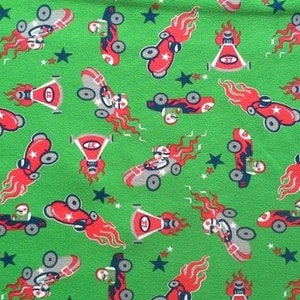Stretch Jersey funny racing cars green