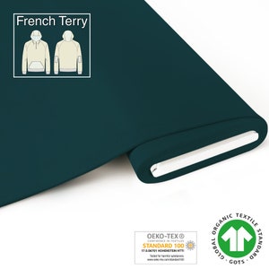 French Terry Sweat GOTS Organic dark petrol by Fabrilogy