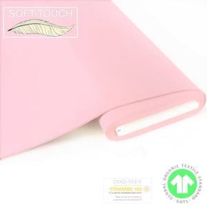 GOTS ORGANIC Jersey SOFTTOUCH 100% cotton light pink rose