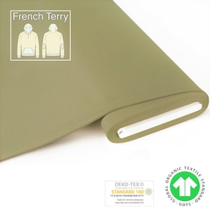 GOTS BIO French Terry Sweat sage army green from Fabrilogy