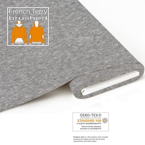 Maglione coccoloso ORGANICO French Terry spazzolato grigio mélange di Fabrilogy