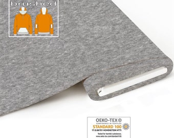 Organic cuddly French terry brushed grey melange by Fabrilogy