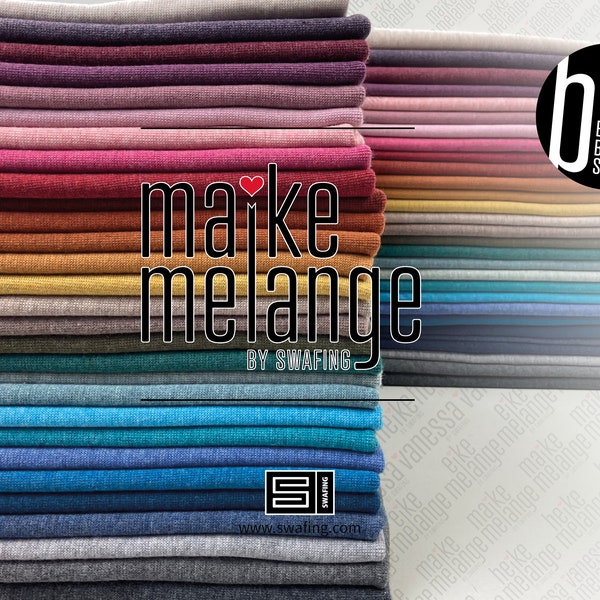 YOUR CHOICE (30 colors) MAIKE French Terry mottled 50 cm increments