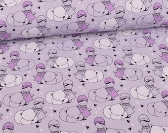 Softshell fille Sheldon et ours polaire lilas-gris baie