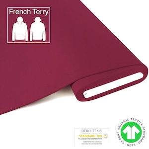 GOTS BIO French Terry Sweat bordeaux by Fabrilogy