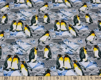 FRENCH TERRY "Magnus" penguins on the ice of Antarctica gray by GLÜNZ