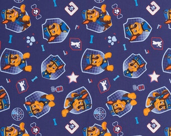 Jersey elástico PATRULLA CANINA Chase sobre fondo azul oscuro