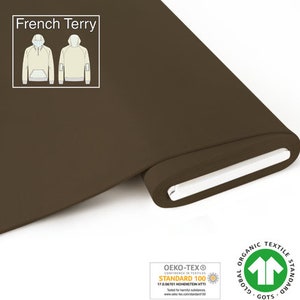 French Terry Sweat GOTS Organic truffle brown by Fabrilogy