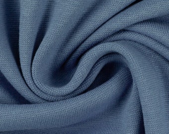 French Terry MAIKE uni smoke blue denim (259) 50 cm opstapjes van Swafing