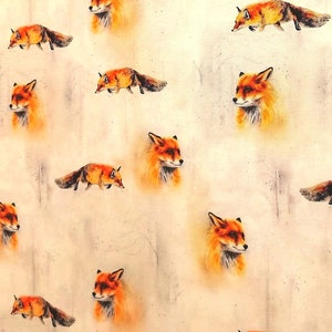 Stretch Jersey UDO with fox on light background with tree shadow by Glünz