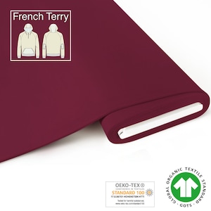 GOTS BIO French Terry Sweat bordeaux von Fabrilogy Bild 1