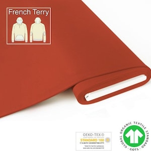 GOTS BIO French Terry Sweat rust orange brown by Fabrilogy