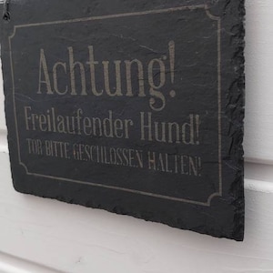 Sign with engraving