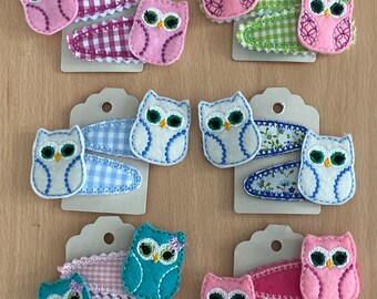 Hair clips, hair clips, hair clips, spuns, toddler hair clips with owl motif