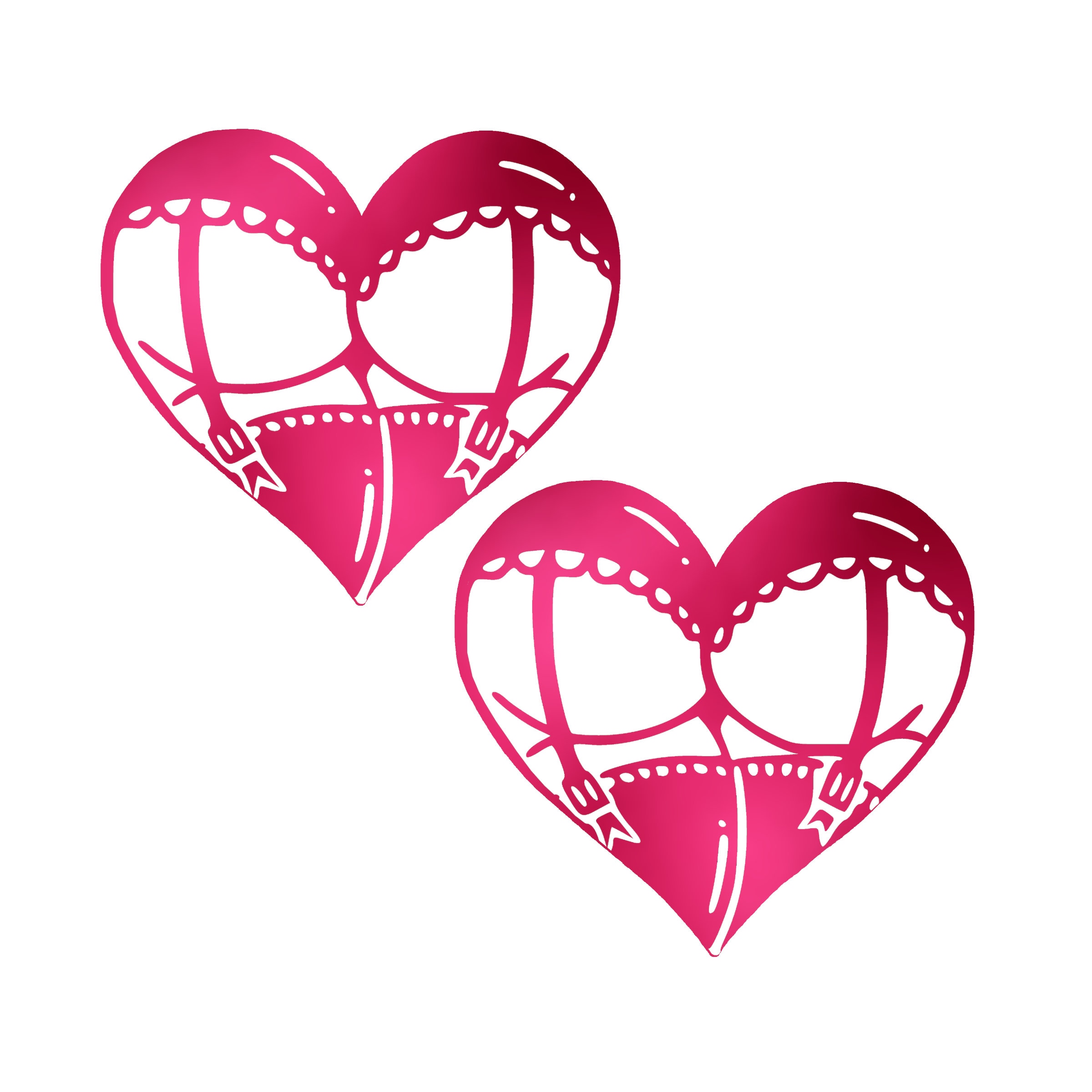 Cheeky Booty Heart Pasties | Black and Pink Nipple Covers for Fun Nights Out