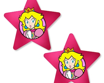Princess Peach Pasties – Pink Star Nipple Covers for Gamers