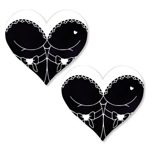 Black Lace Booty Heart Nipple Cover Pasties