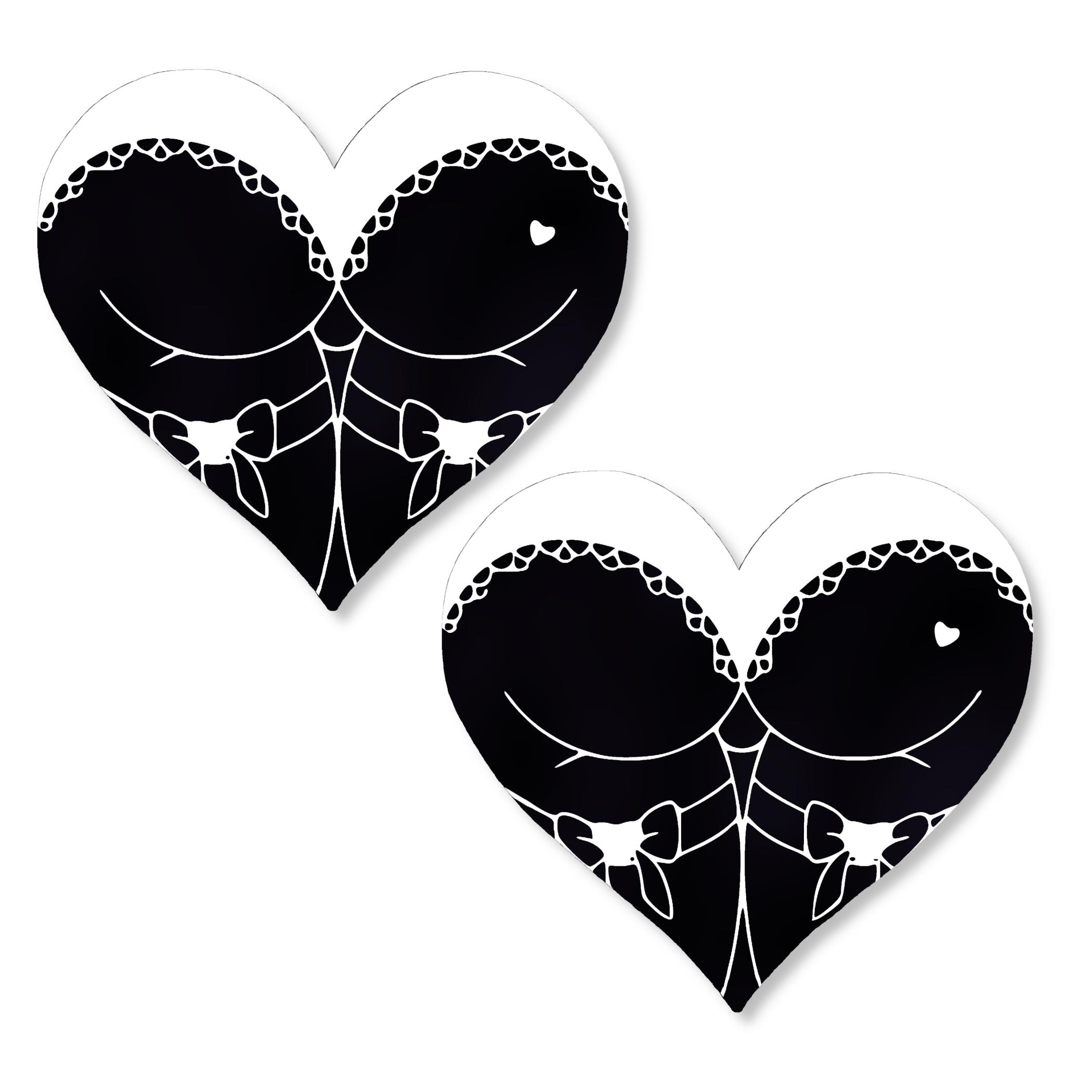 Black Lace Booty Heart Nipple Cover Pasties