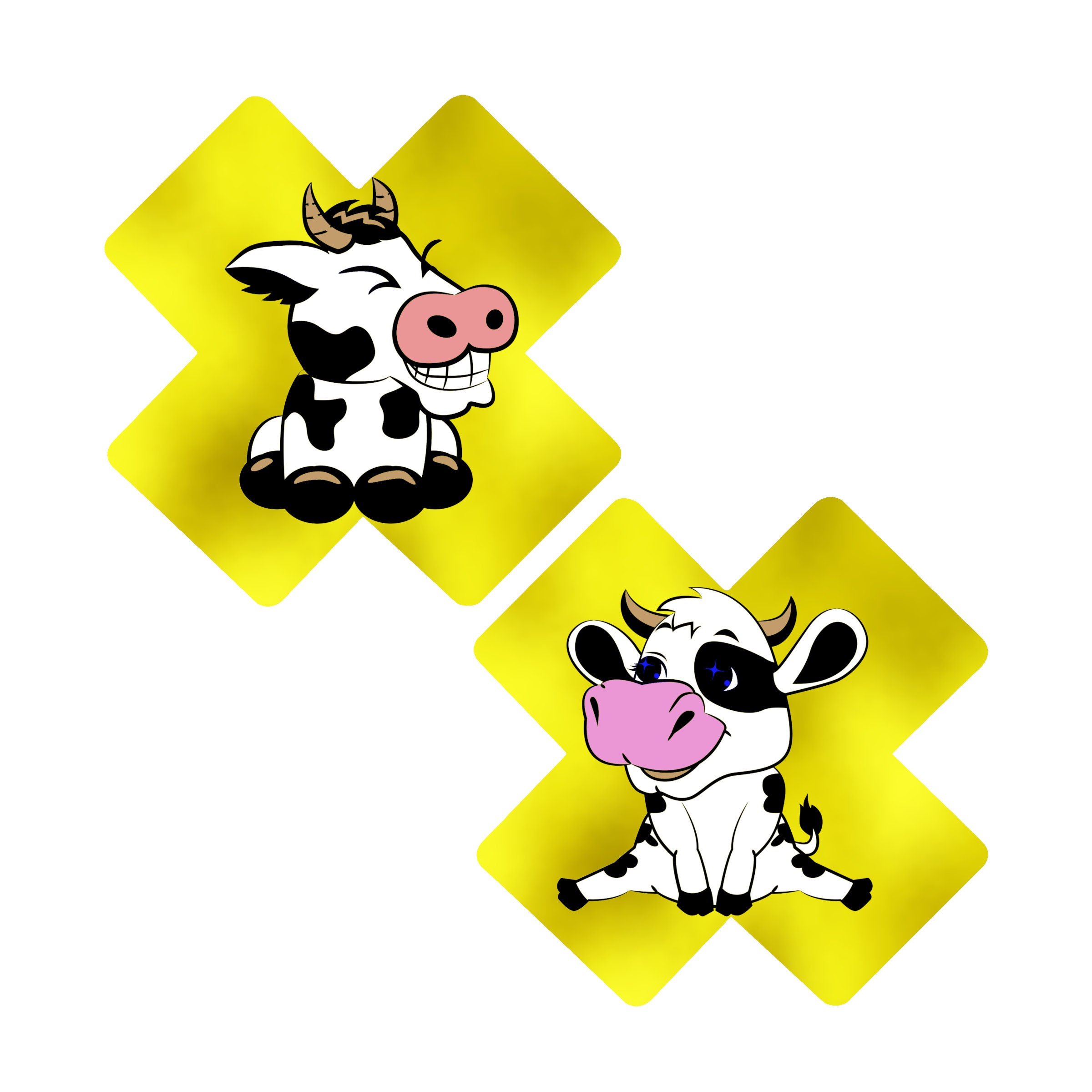 Fun Cartoon Cow Pasties for a Quirky Bold Look