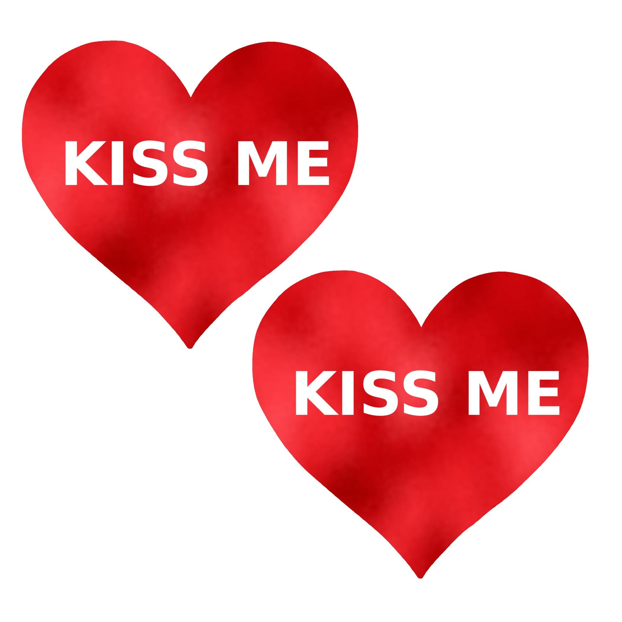Kiss Me Heart Pasties – Red and Pink Nipple Covers for Parties