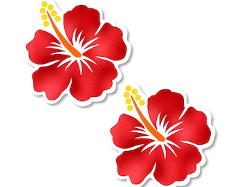 Colorful Hibiscus Flower Pasties | Perfect for Festivals & Beach Parties