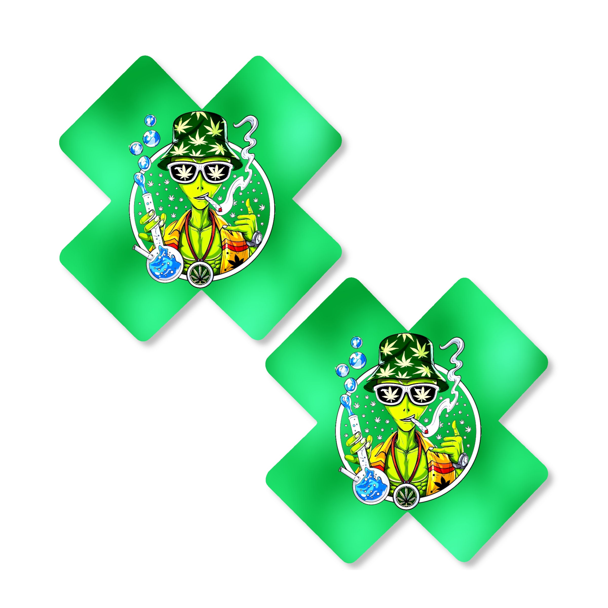 Smoking Alien Pasties | Fun X Nipple Covers for Festivals