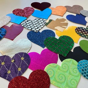 Variety Party Pack – 10 Heart-Shaped Nipple Cover Pasties in Assorted Sizes, Colors, and Designs