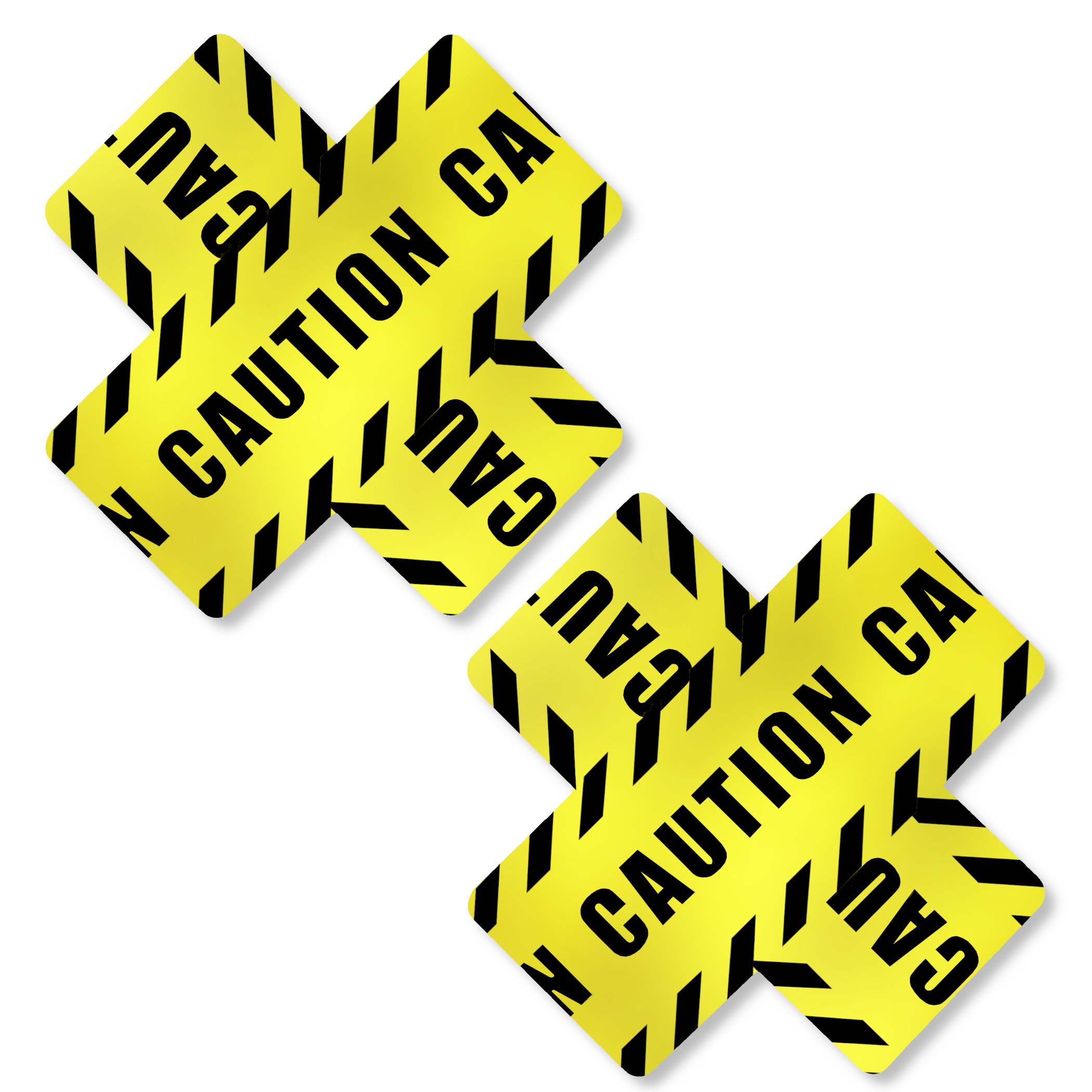 Caution Tape X Pasties – Black and Yellow Nipple Covers