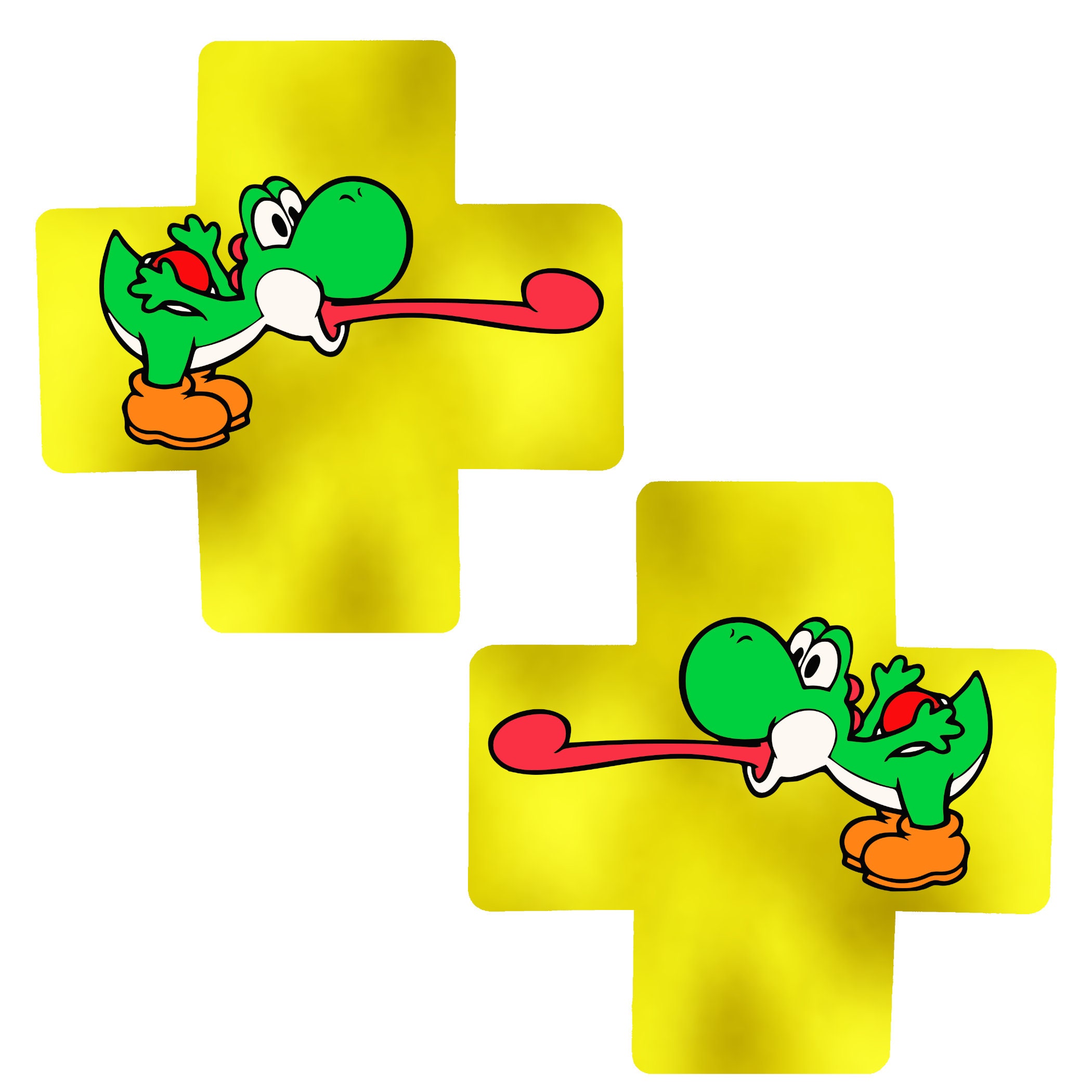 Nintendo Yoshi Pasties – Bright Yellow X Design for Parties & Events