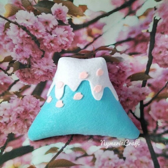 Plush Felt Mount Fuji Sakura Cherry Blossom Fujisan Japan Etsy