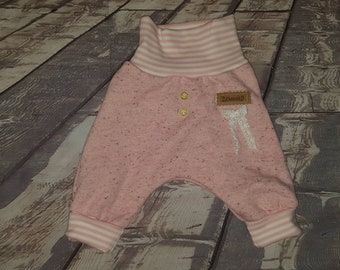 Baby Pumphose Gr 62 68 grau Wald Bären Winter Mitwachshose aus Jersey