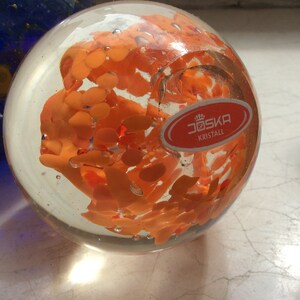 Paperweight glass ball orange image 7