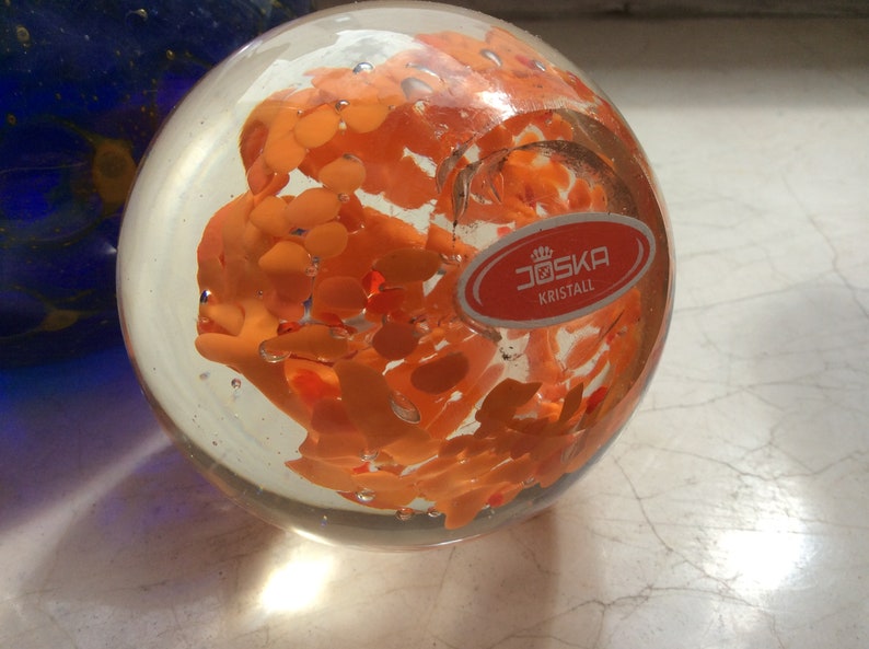 Paperweight glass ball orange image 7