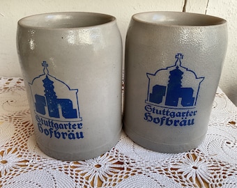 Antiker Bierkrug Steinkrug Stuttgarter Hofbräuhaus 2er Set