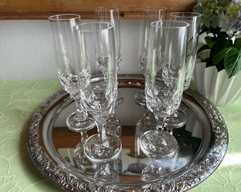 Champagne glasses lead crystal set of 6 tulip shape