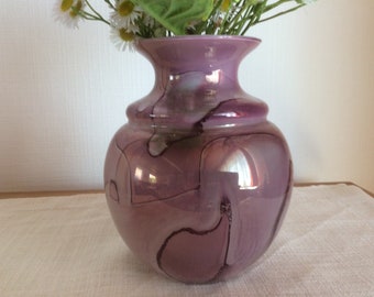 Vase à fleurs en verre