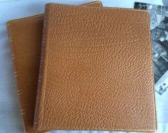 2 photo albums 60s leather cover