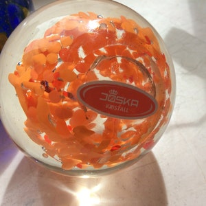 Paperweight glass ball orange image 6