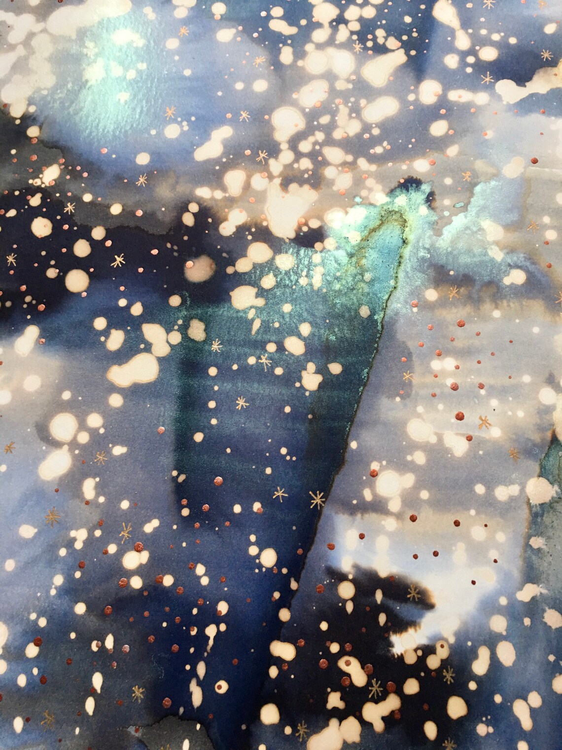 Blue Original Ink Art / Original Painting / Ink Painting / Etsy