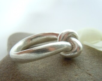 Knot ring 925 silver engagement ring - unique jewelry - ready to ship - ring size 59