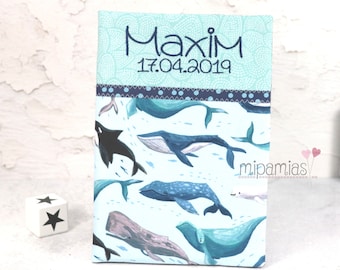 U-booklet case whales with desired name