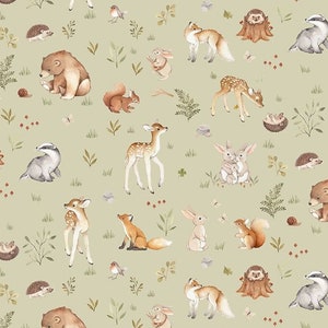 Cotton fabric forest animals Dear Stella