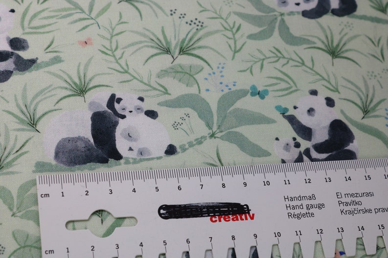 Cotton fabric Panda Dear Stella bamboolized image 3